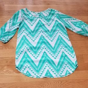Adorable teal and white tunic top from Peach Love